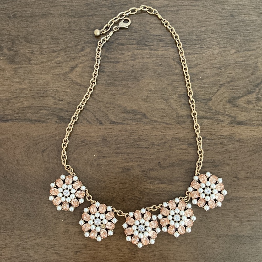 Pink and Pearl Gold Necklace